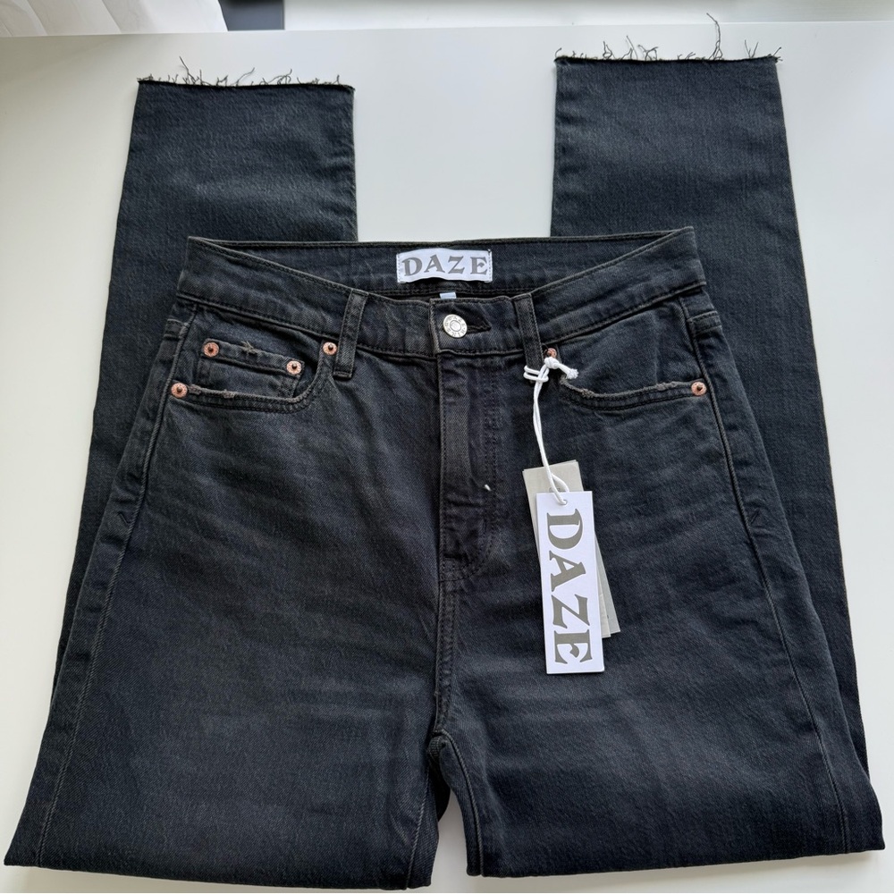 Daily Driver High Rise Skinny Straight Black Jeans Size 25 - Picture 2 of 7